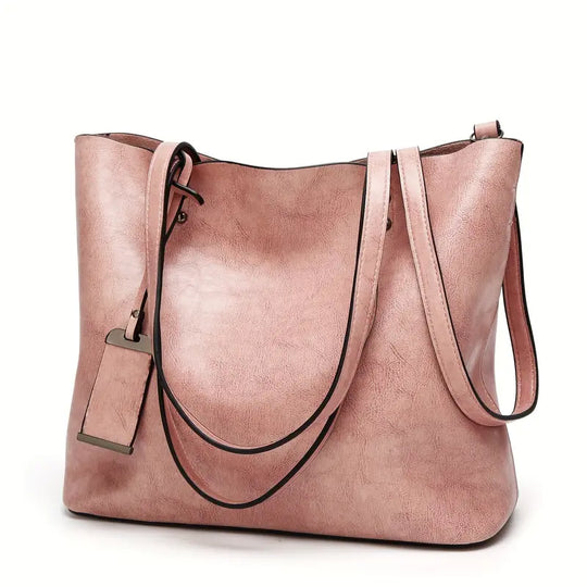 Heidi-Mode | Große Retro Stil Leder Schultertasche für Frauen mit Riemen