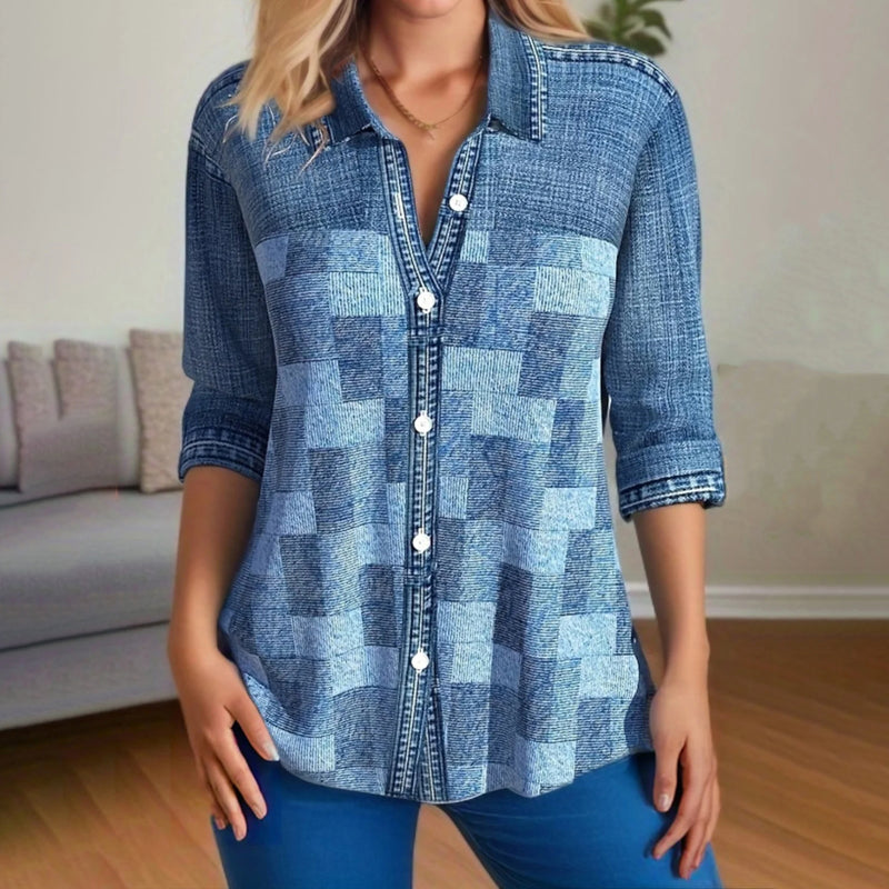 Heidi-Mode | Weinlese Karierte Bluse
