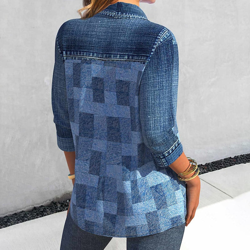 Heidi-Mode | Weinlese Karierte Bluse