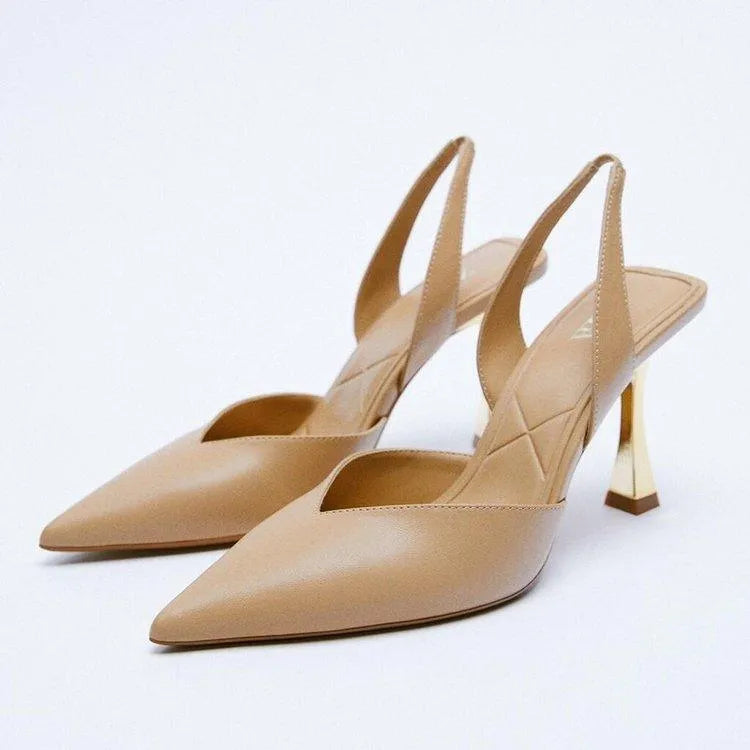 Heidi-Mode | Neue Spitzen Nude High Heels für Frauen