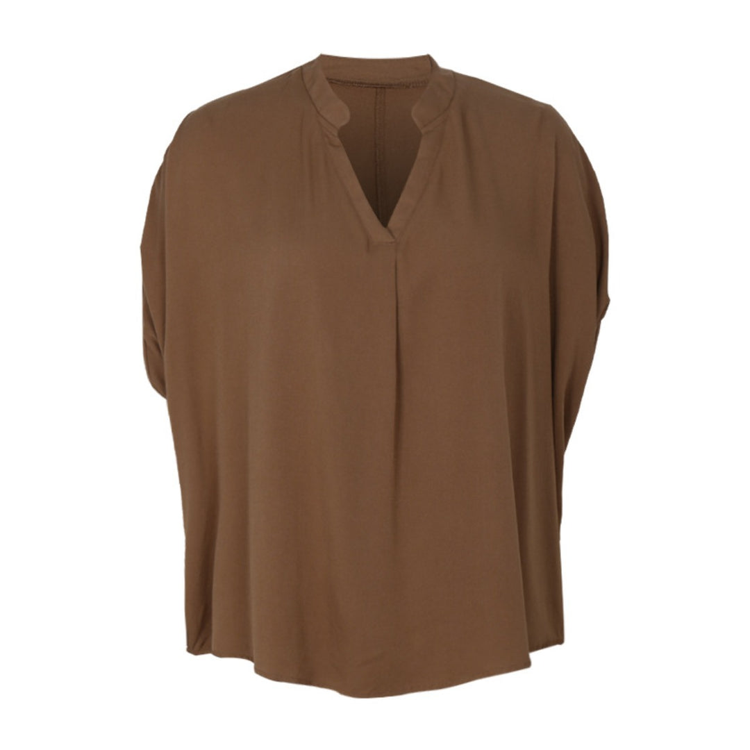 Heidi Mode | Drop F maus Ärmel solide Farbe Shirt Frauen