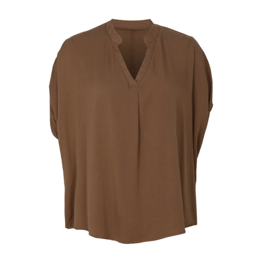 Heidi Mode | Drop F maus Ärmel solide Farbe Shirt Frauen