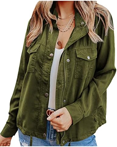 Heidi-Mode | Frauen Outdoor Militär Utility Jacke Safari Kordeljacke