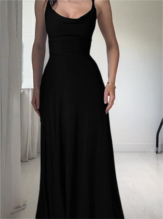 Heidi-Mode | Lange Drapierte Kleid mit Eingebautem Bh