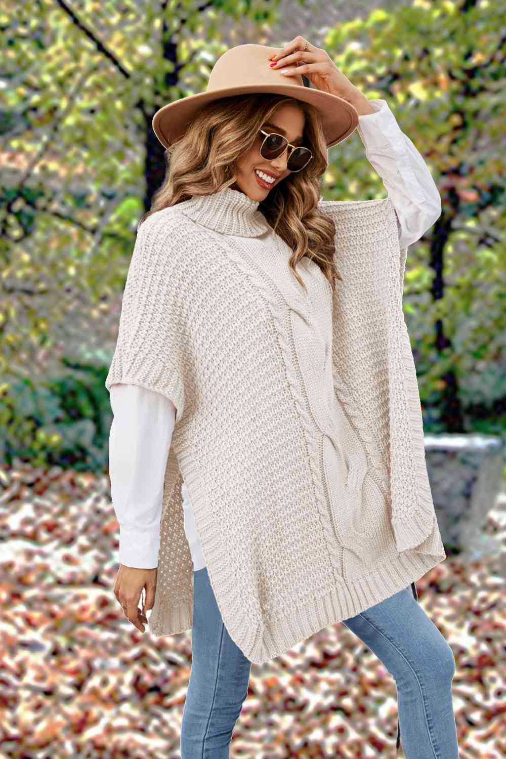 Heidi-Mode | Rollkragen Schlitz Kurzarm Pullover