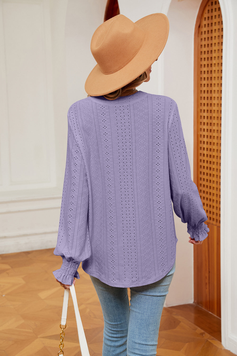 Heidi-Mode | Notchkragen Volant Ärmel Bluse