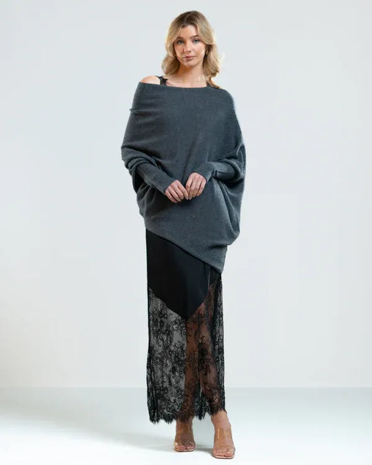 Asymmetrischer Wolken Drapierte Pullover