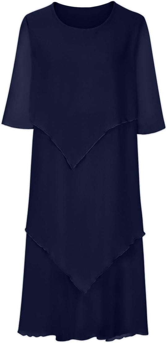 Heidi-Mode | Elegantes Chiffonkleid mit Lagen-Look