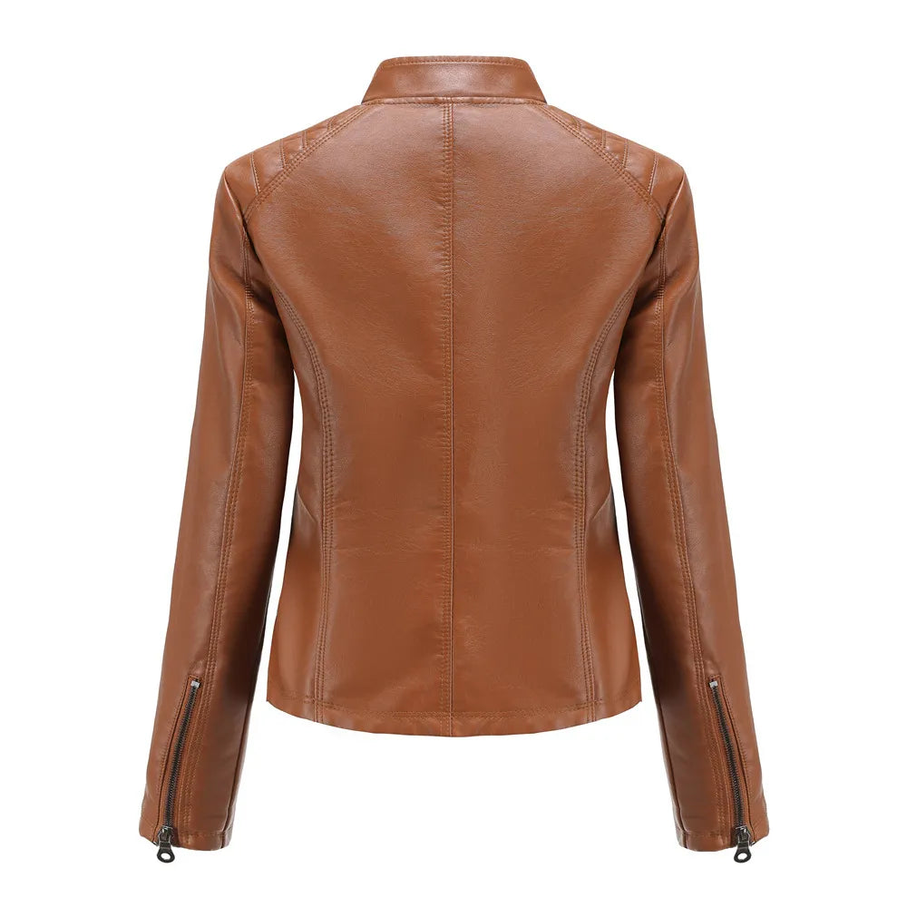 einfache dünne Lederjacke
