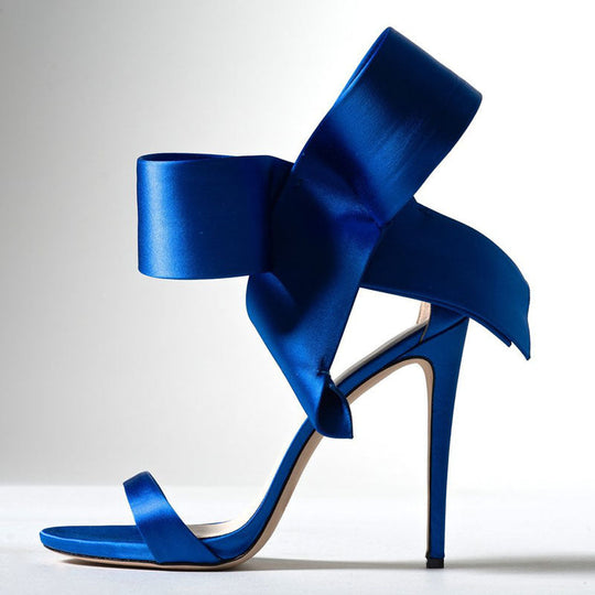 Heidi-Mode | Sommer Übergröße Schleife Knöchelriemen High Heels Sandalen für Frauen