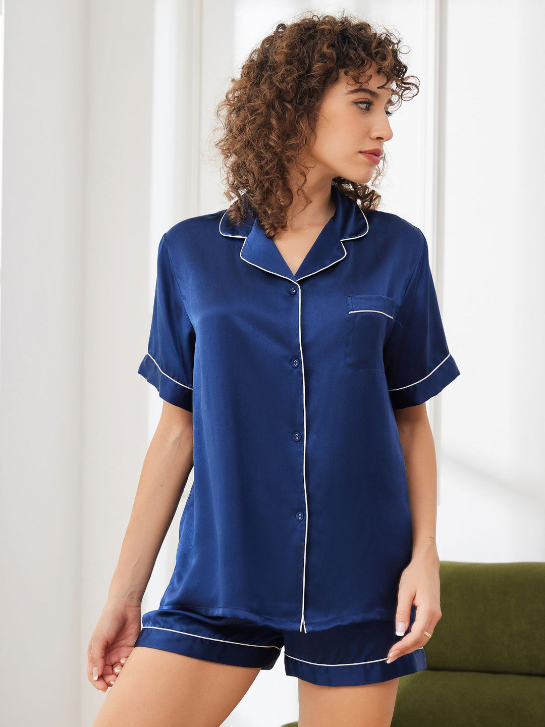 Heidi-Mode | Kurzes Pyjamaset 100% Seide