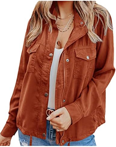 Heidi-Mode | Frauen Outdoor Militär Utility Jacke Safari Kordeljacke