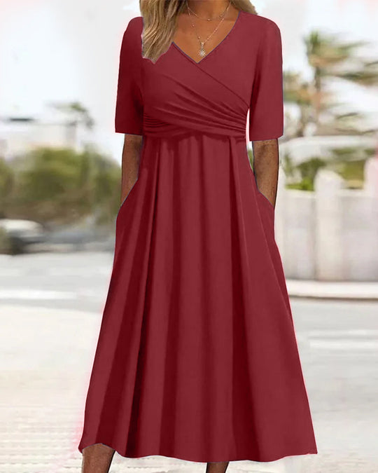 Heidi-Mode | Elegantes Midi Kleid mit Bauchabdeckung