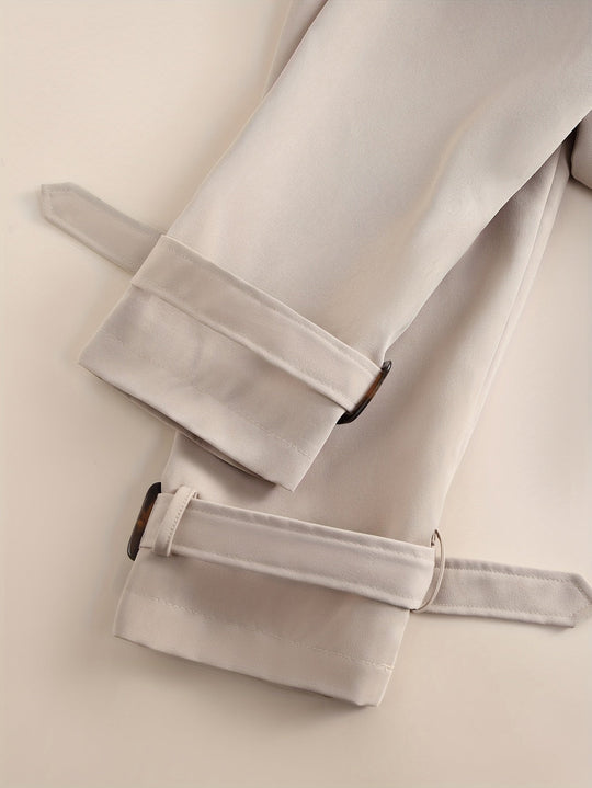 Heidi-Mode | Gürteltrenchcoat mit langen Ärmeln für Frauen Perfekt für den Alltag