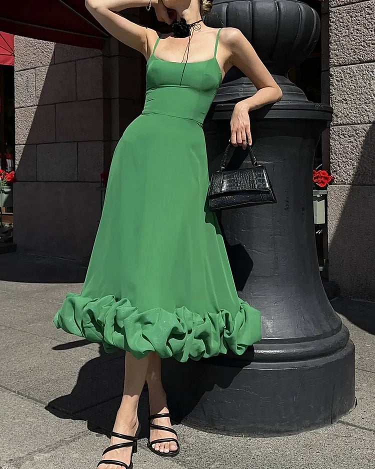 Heidi-Mode | Elegantes Midikleid Schick Luxe Materialen