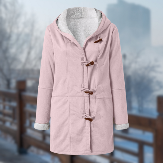 Heidi-Mode | Bequeme Weiche Lange Fleecejacke für Frauen mit Kapuze