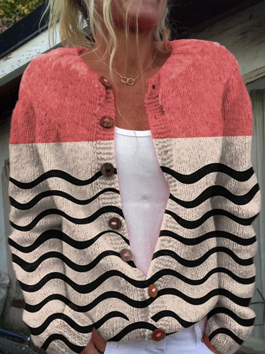 Heidi-Mode | 3D Digital Gedruckte Strickjacke Damen