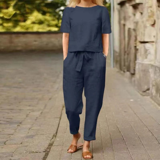 Heidi Mode | Übergroße Bluse Hose mit weitem Bein Retro zweiteiliges Set