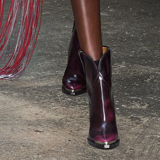 Heidi-Mode | Hohe Absätze Spitzzehen Schlichte Stiefel Übergröße Damen Reitstiefel