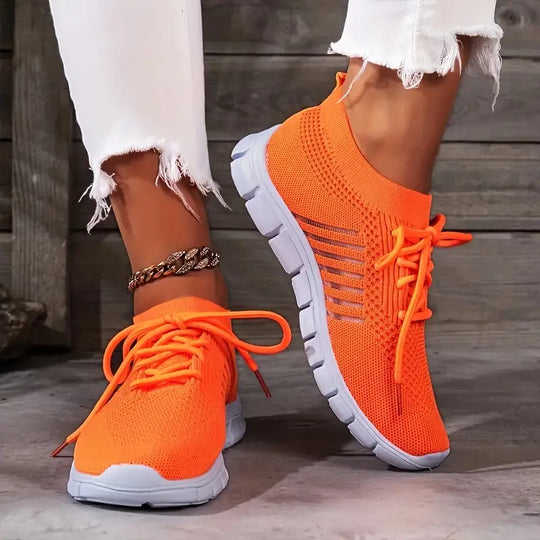 Heidi-Mode | Atmungsaktive Schnürsenkel Knitfit Sneakers für Laufen