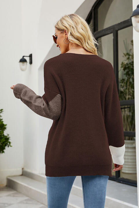 Heidi-Mode | Farbblock Rundhals Pullover