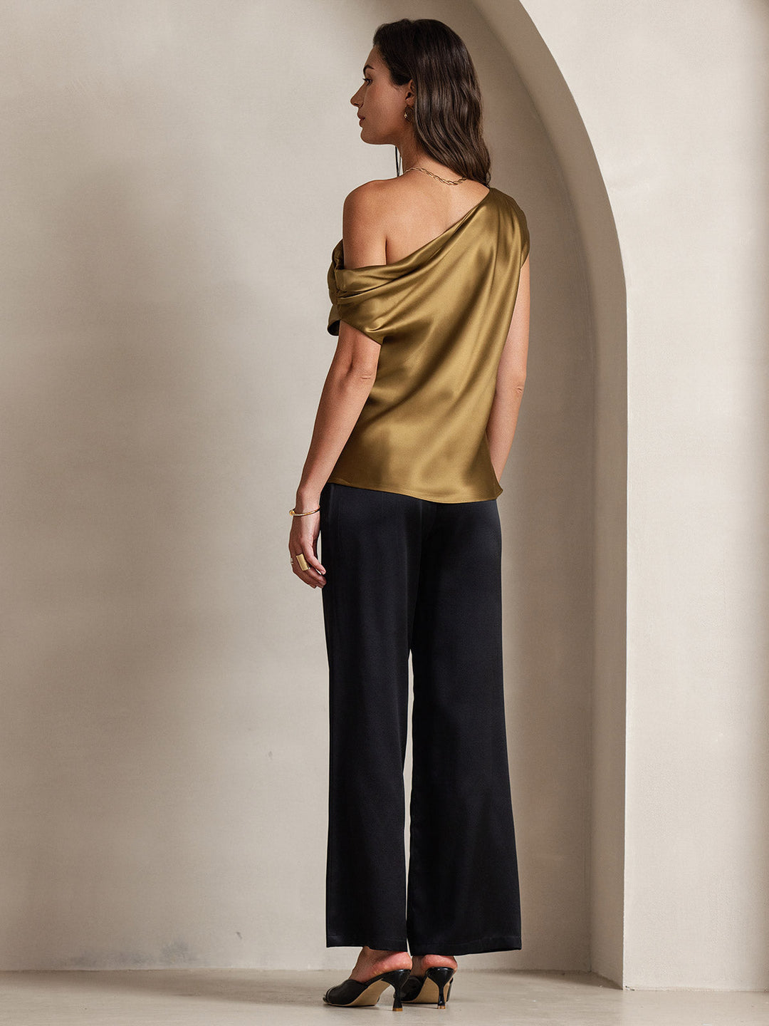Heidi-Mode | Seiden Chic Ein Schulter Bluse