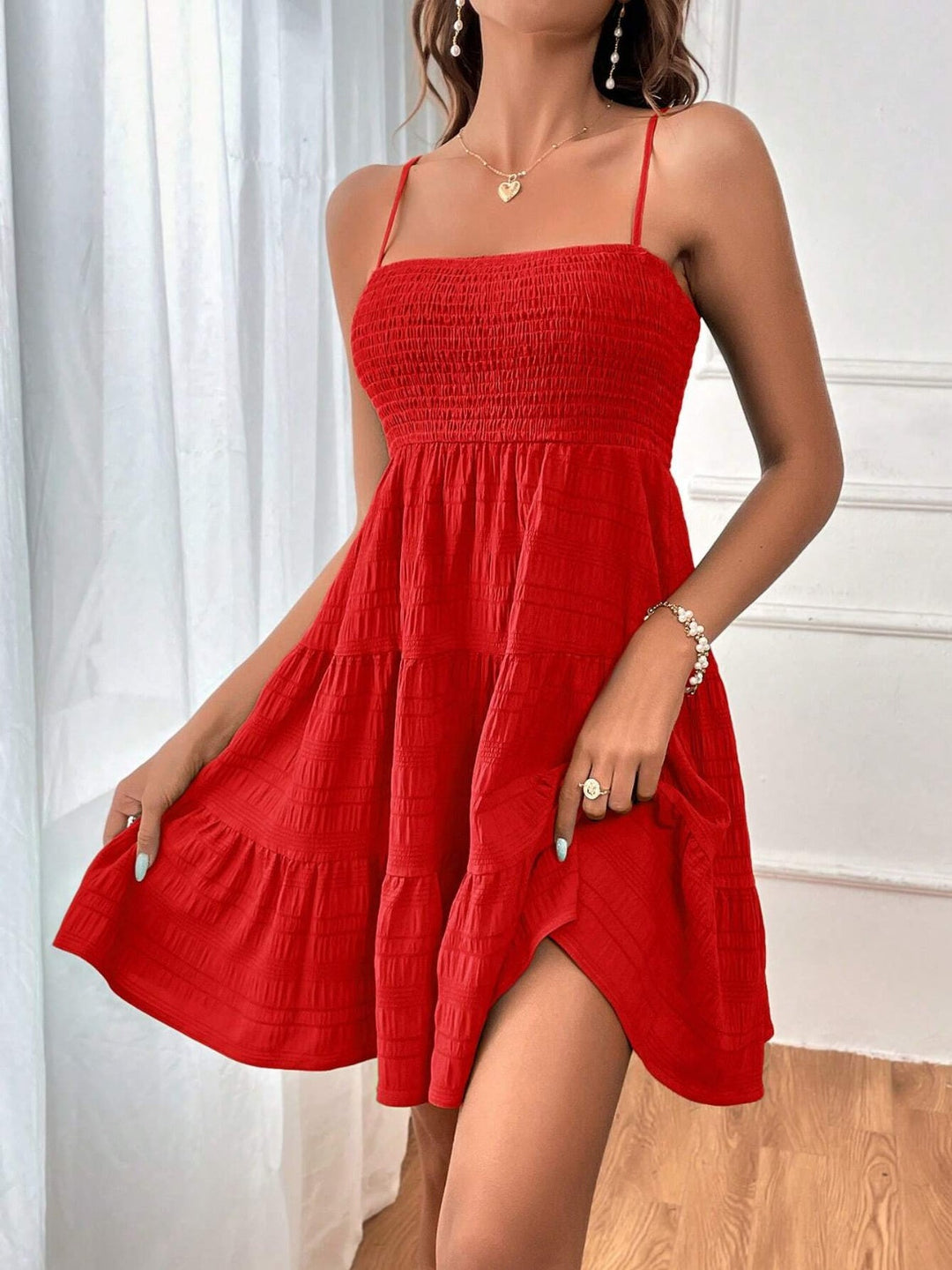 Heidi-Mode | Rüschentiered Ärmelloses Minikleid