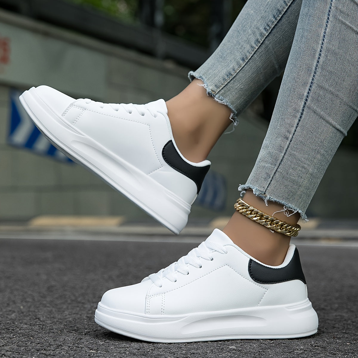 Heidi-Mode | Damen Weiße Sneakers Casual