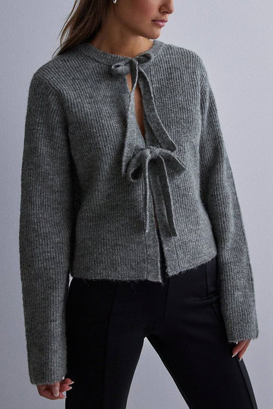 Heidi-Mode | Luxe Gebreid Vest Met Stijlvolle Vetersluiting Voor Dames