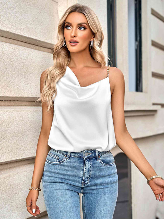 Heidi-Mode | Ketten Detail Cowl Neck Cami