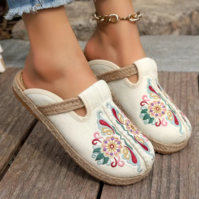 Flache Schuhe für Damen mit Blumenmuster