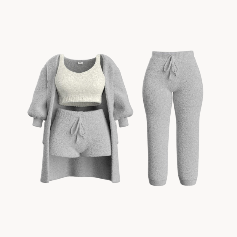 Heidi-Mode | Bouclé Pyjamasatz – Wärme und Komfort für Zuhause