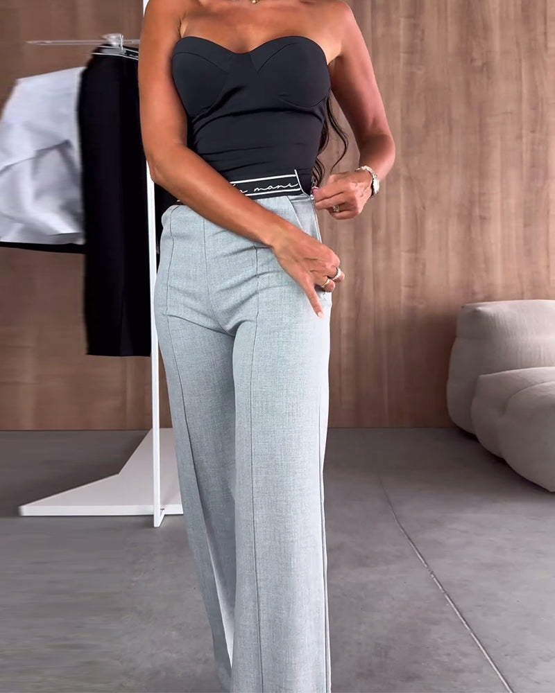 Heidi-Mode | Graue Hose mit geraden Beinen
