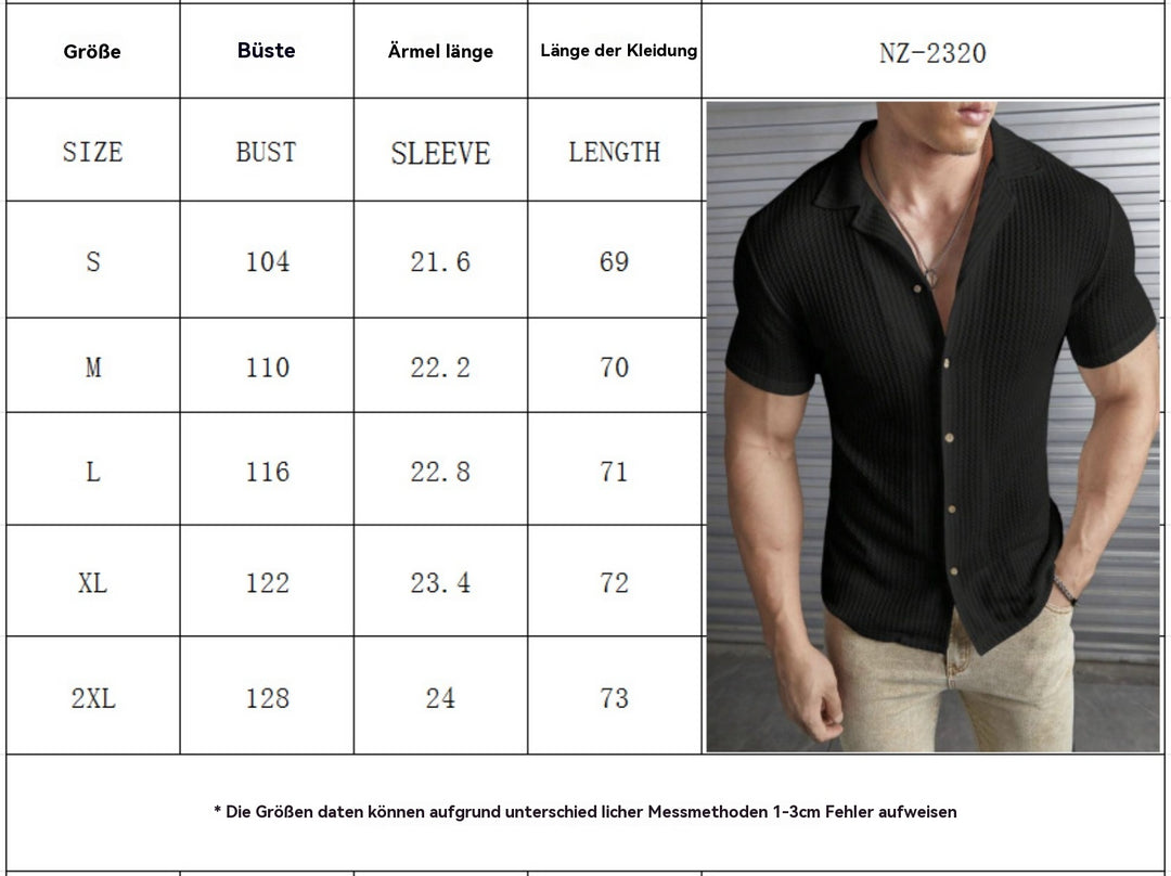 Heidi Mode | Herrenmode Casual Waffel T-Shirt