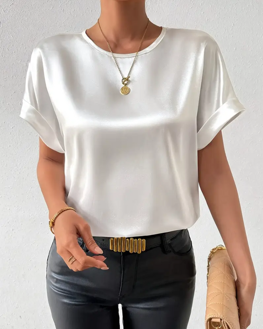 Heidi-Mode | T-Shirt Rundhals Satin Glatt