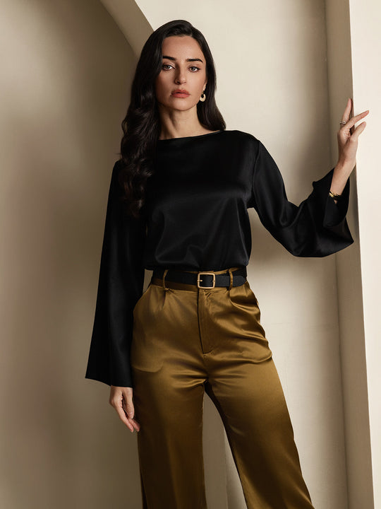 Heidi-Mode | Seiden Langarm Bluse