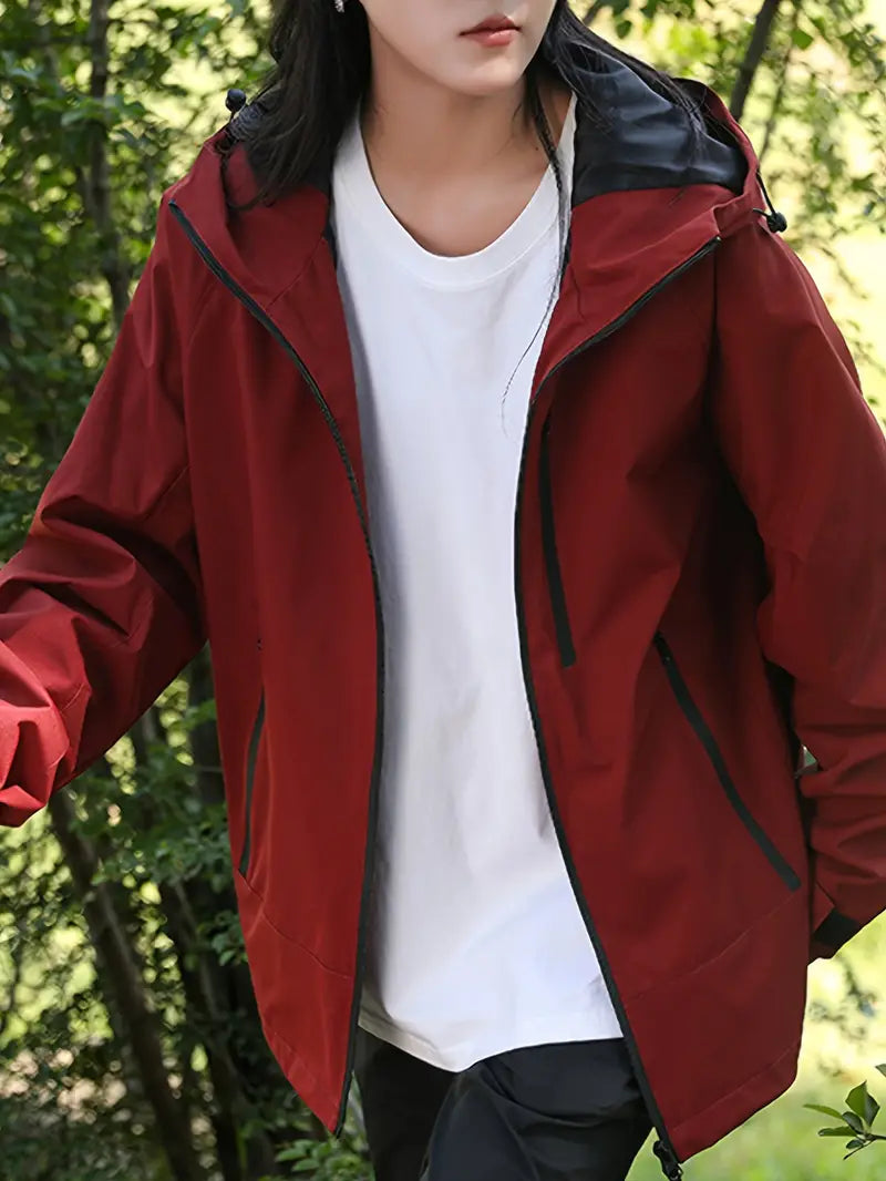 Heidi-Mode - Wasser- und winddichte Damenregenjacke mit Kapuze und Taschen