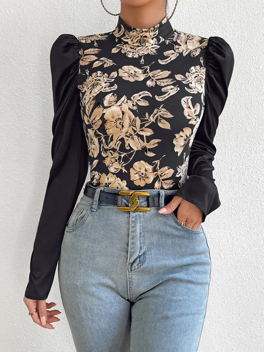 Heidi-Mode | Satinbluse mit Puffärmeln