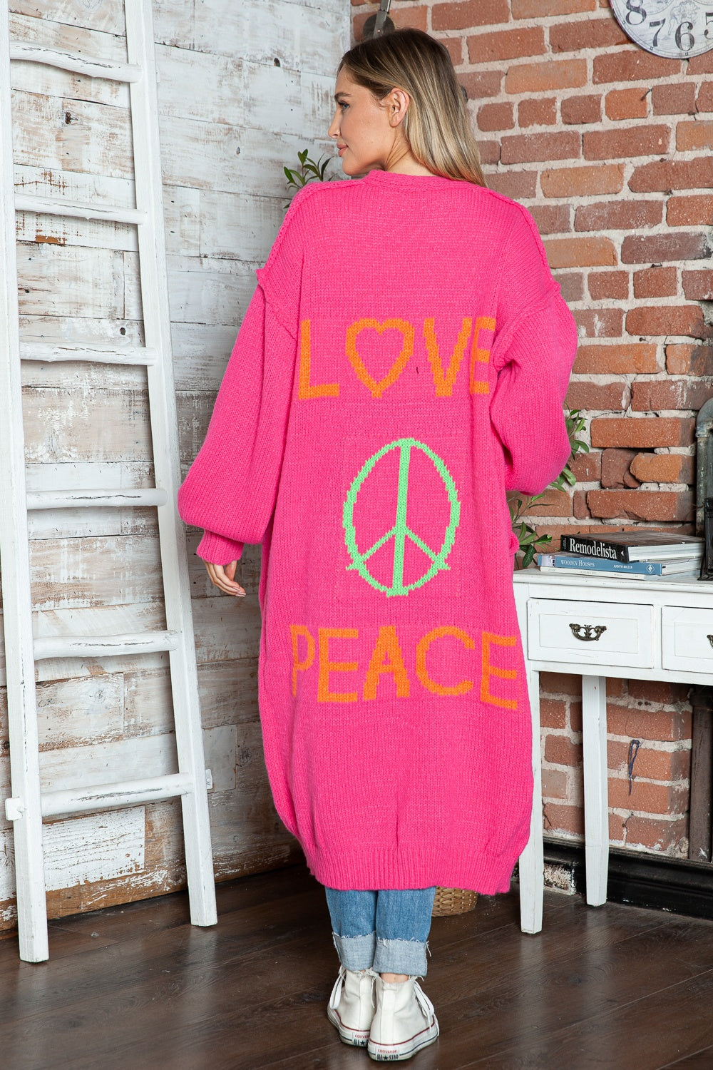 Heidi-Mode | Buchstaben Fall Schulter Lange Ärmel Cardigan