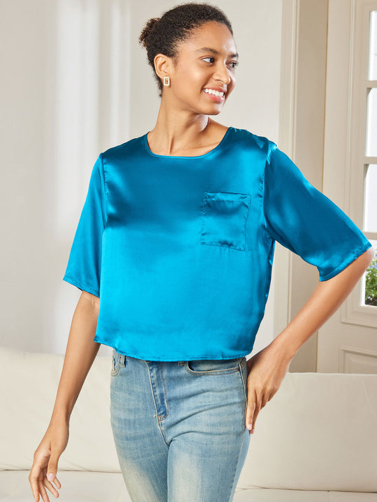 Heidi-Mode | 100% Seide Lässiges Damen T-Shirt