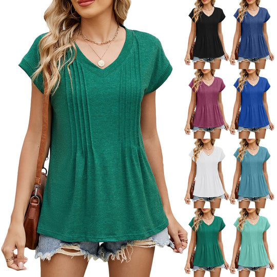Heidi Mode | Gestreiftes T-Shirt mit V-Ausschnitt