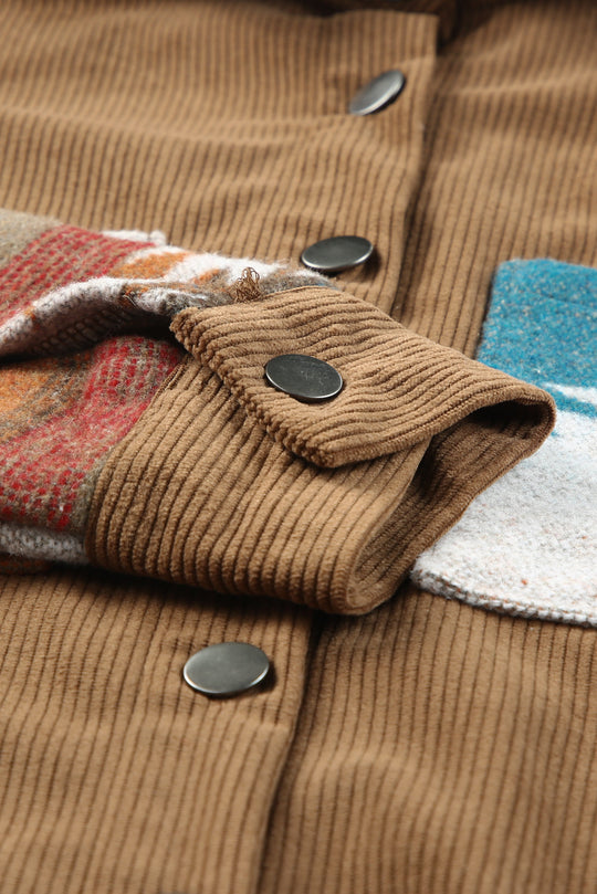 Cordjacke Mit Aztekenmuster