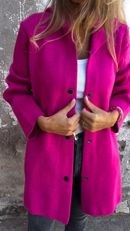 Heidi-Mode | Lässiger einreihiger Cardigan mit Kapuze