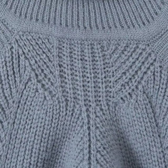 Schulterfreier Crop-Pullover mit Rollkragen