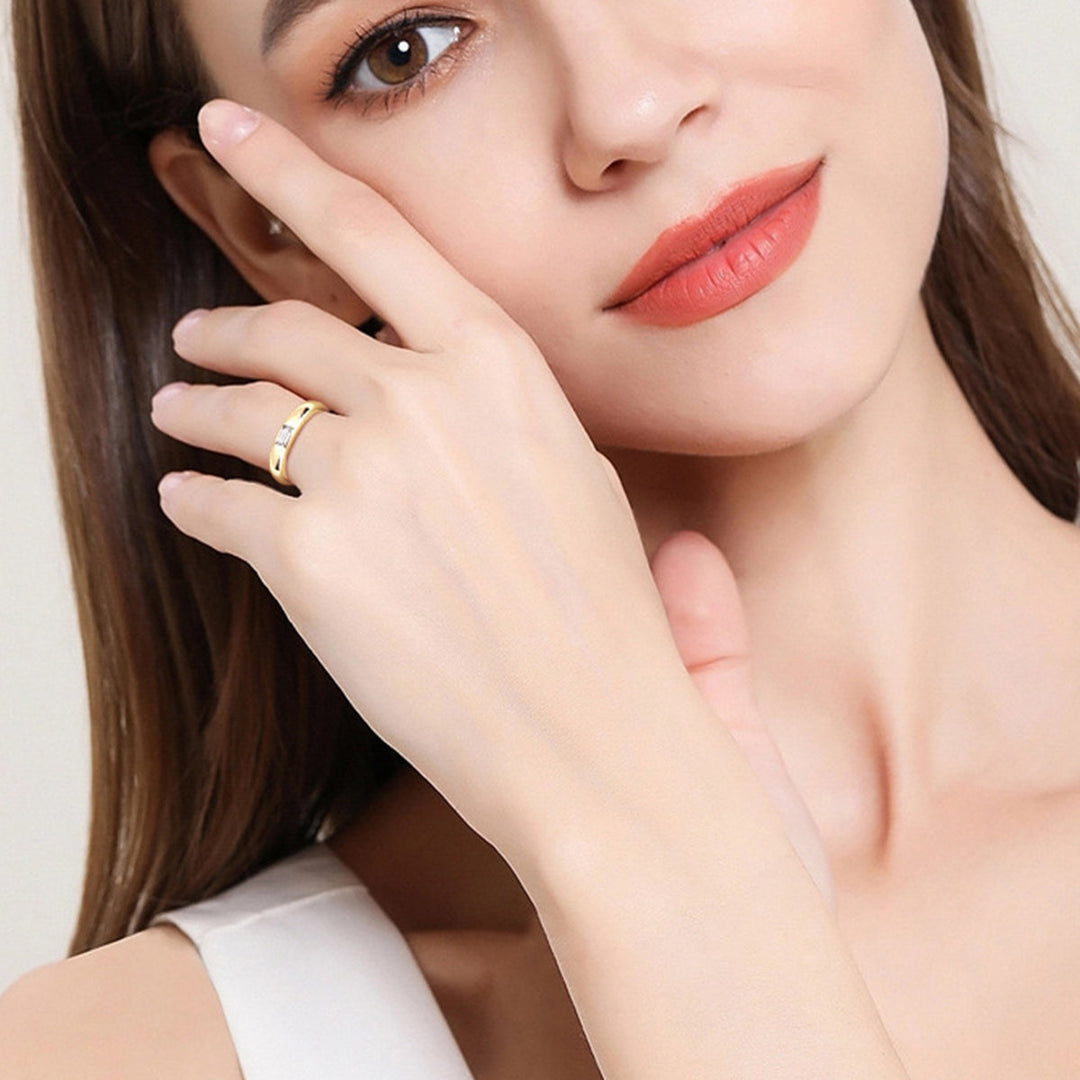 Heidi-Mode | 925 Sterling Silber Eingelassener Moissanite Ring