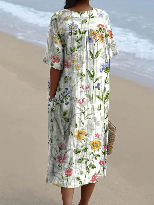 Lena – Damen-Freizeitkleid mit Vintage-Blumendruck