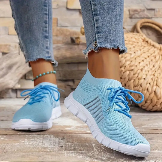 Heidi-Mode | Atmungsaktive Schnürsenkel Knitfit Sneakers für Laufen