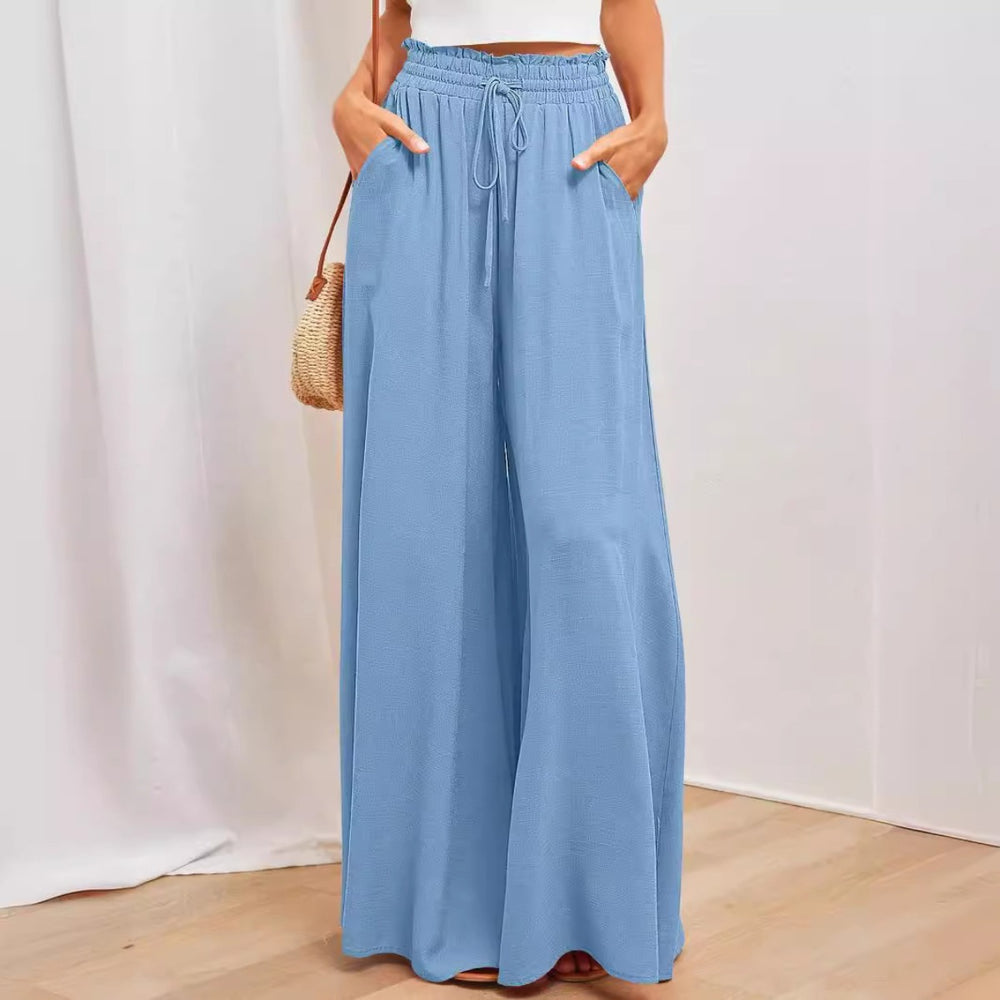 Heidi Mode | Elastischer Gürtel Weites Bein Hohe Taille Hose
