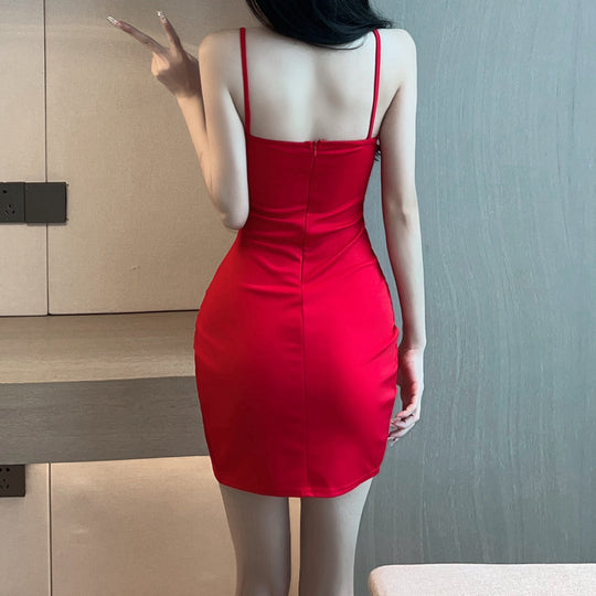 Heidi-Mode | Mesh Panel Ausschnitt Fransen Cami Cocktailkleid