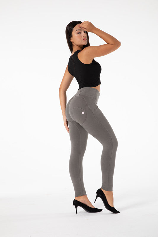 Heidi-Mode | Strenge Graue Leggings mit Hoher Taille